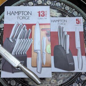 Hampton Forge cutlery sets - 2 sets and bread knife. Never used, new in boxes.